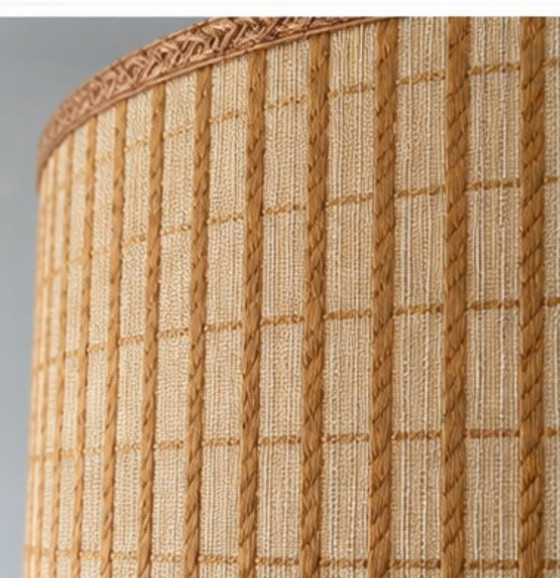 Suspension Philips vintage milieu du siècle avec abat-jour en fibres naturelles tissées – Plastic, Textile (photo 4 of 15)