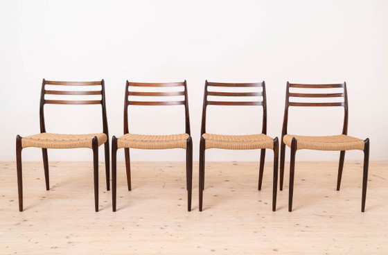 Image 1 of Set di 4 sedie da pranzo di Niels Otto Møller, Danimarca, anni '60, modello 78