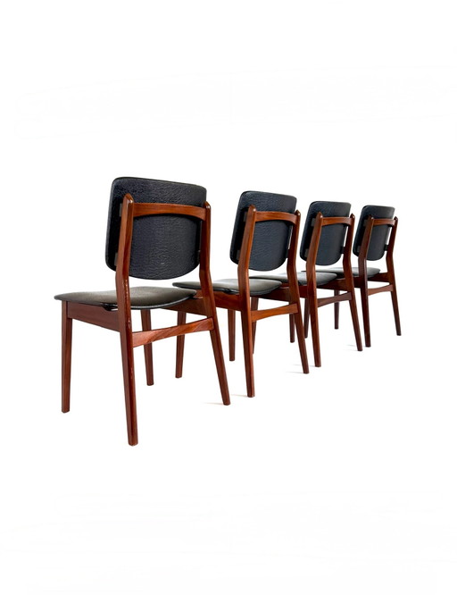 Set aus 4 Vintage dänischen Esszimmerstühle, 70er Jahre