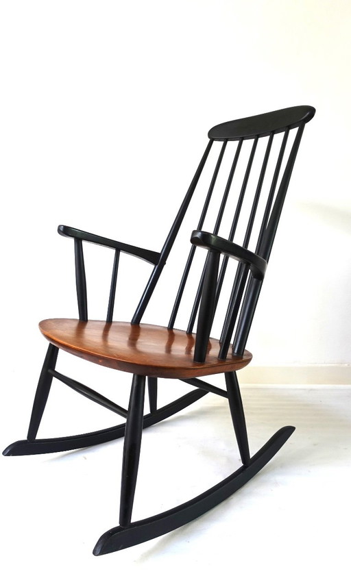 Roland Rainer High Back 1960 Sedia a dondolo IImari Tapiovaara – schommelstoelen, Wood (photo 2 of 16)