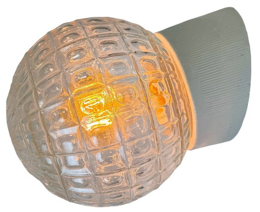 Applique murale vintage en porcelaine blanche, années 1970