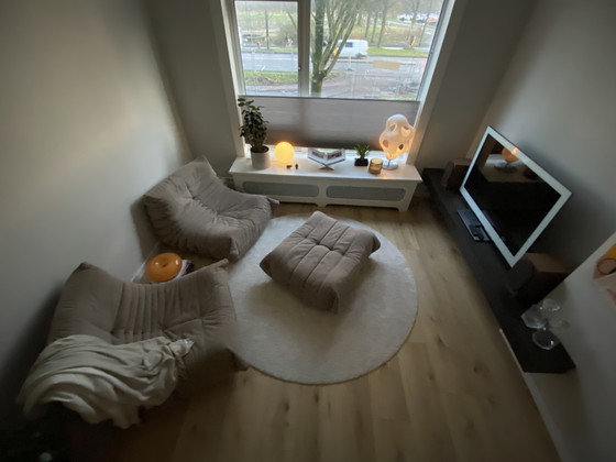 Image 1 of 2x lounge stoel + poef ( Togo stijl )