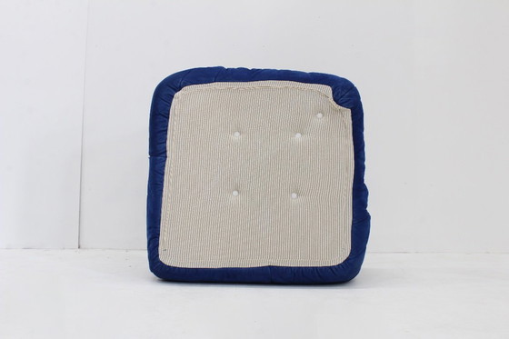 Image 1 of Togo Ligne Roset Ecksessel aus blauem Leder von Michel Ducaroy für Ligne Roset