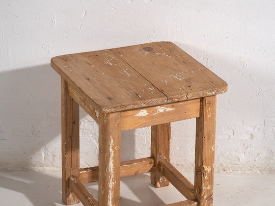 Comodino vintage in legno di pino, Europa centrale, circa 1930, Tavolini, Marrone, Rustic (foto 16 di 19)