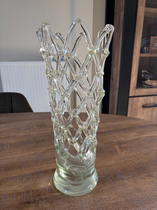 Jarrón Vintage Estilo Murano de Celosía – XL (aprox. 40 cm) – Soplado a mano
