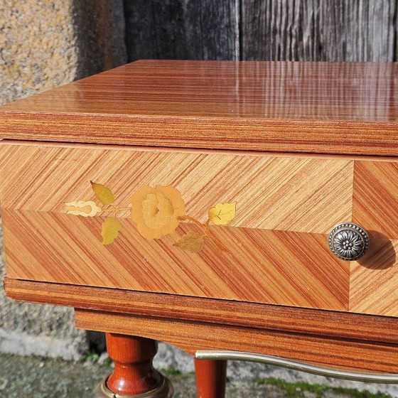 Image 1 of VALENTINES OFFER - French Mid Century Nightstand-French Vintage Bedside Table-High Gloss Finish-60s