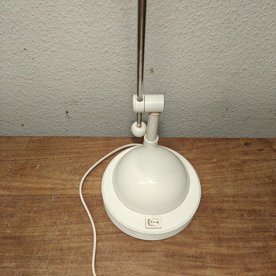Image 1 of Postmodern desk lamp by Massive – white with green rim – 1990s