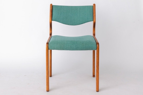Image 1 of Set van 6 vintage beukenhouten eetkamerstoelen, Duitsland, jaren 70, Mid Century Modern-stijl.