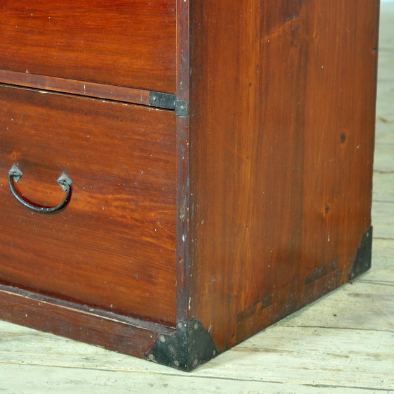 Japanese Tansu chest of drawers, circa 1890, Wood, Metal, Brown, Aziatisch (photo 12 of 13)