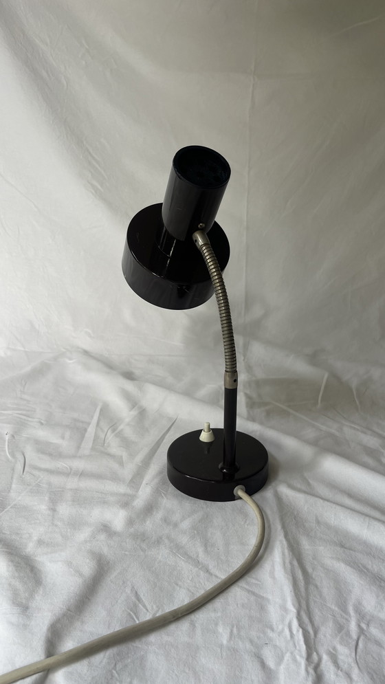Image 1 of Vintage 70s bureaulamp – bruin metalen design, flexibele arm