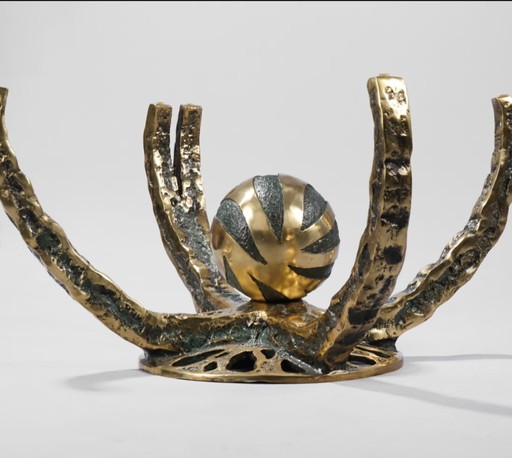 Table basse en bronze Henri Fernandez Octo