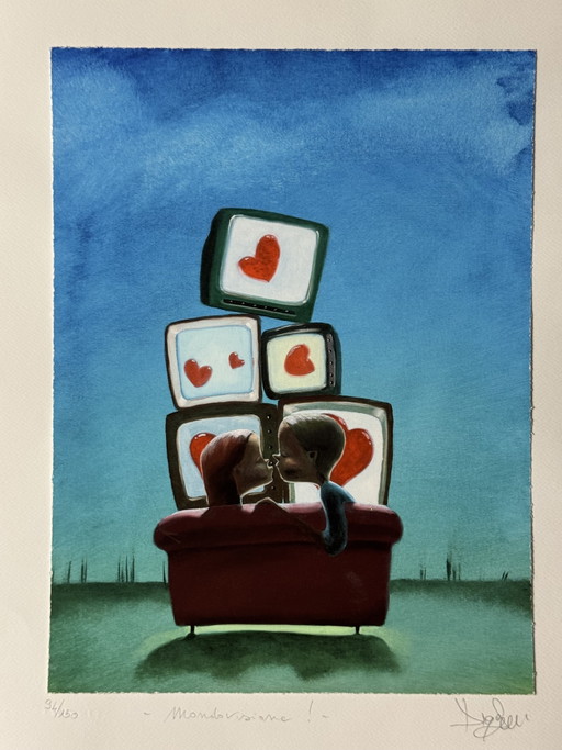 Fine Art Giclée Painting by Diego Santini, 40x50cm, World Vision – lithos zeefdrukken, Paper (photo 2 of 7)