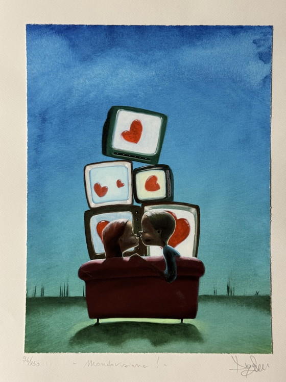 Peinture d'art Giclée de Diego Santini, 40 x 50 cm, World Vision – Lithographies et sérigraphies, Paper (photo 2 of 7)