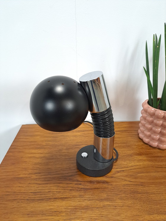 Image 1 of Design Lamp Hillenbrand Met Chroom En Zwarte Kap