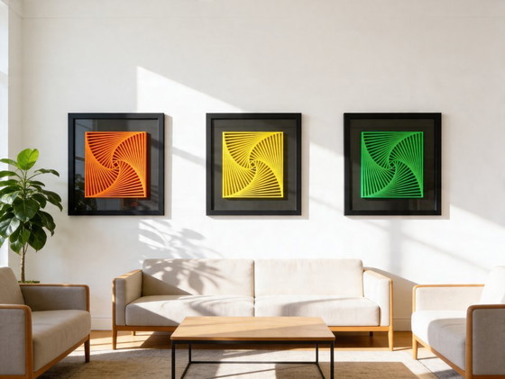 Image 1 of Tríptico espiral cromático – Juego de 3