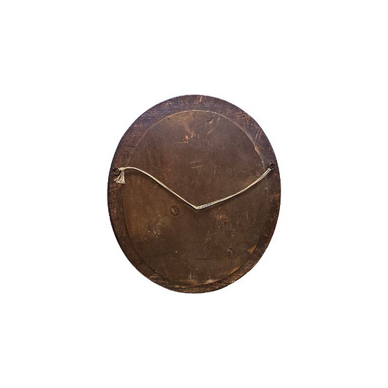 Antiek Ovale Klassieke Facet Geslepen Spiegel, Circa 1900 – Wood (photo 6 of 6)