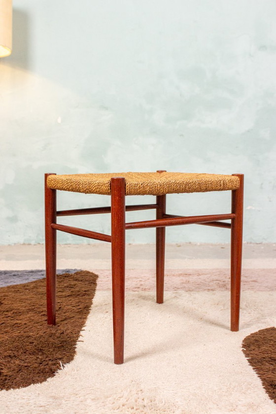 Image 1 of Tabouret vintage en teck Soborg Niels Möller, style danois milieu du siècle
