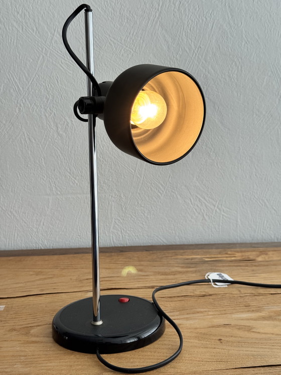 Image 1 of Vintage HEMA table lamp 1970s/1980s black metal