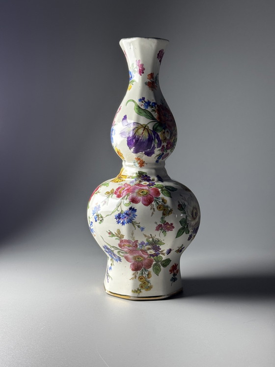 Image 1 of Boch Frères Belgium - KERALUX-  “Fleur de Saxe” Art Deco Vase 