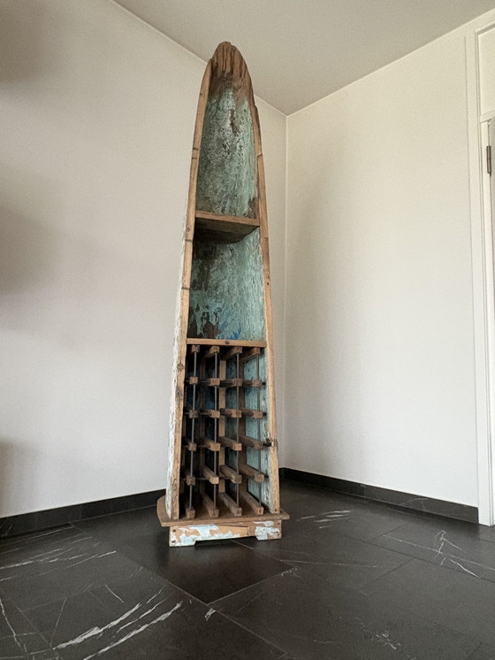 Image 1 of Designer wine rack (boat shape) - bar rack - unique piece