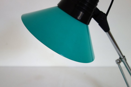 Lampe de Bureau Vintage par Aluminor, France, 1970s, Métal, Chrome, Turquoise (photo 6 sur 12)