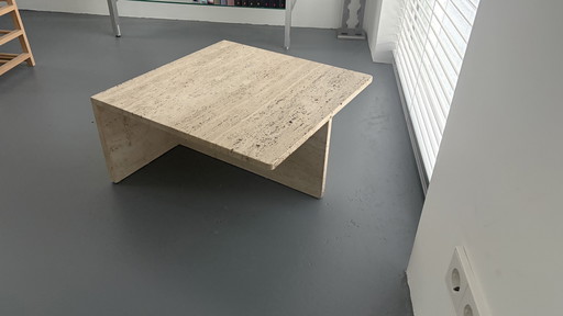 Travertine coffee table 60 by 60
