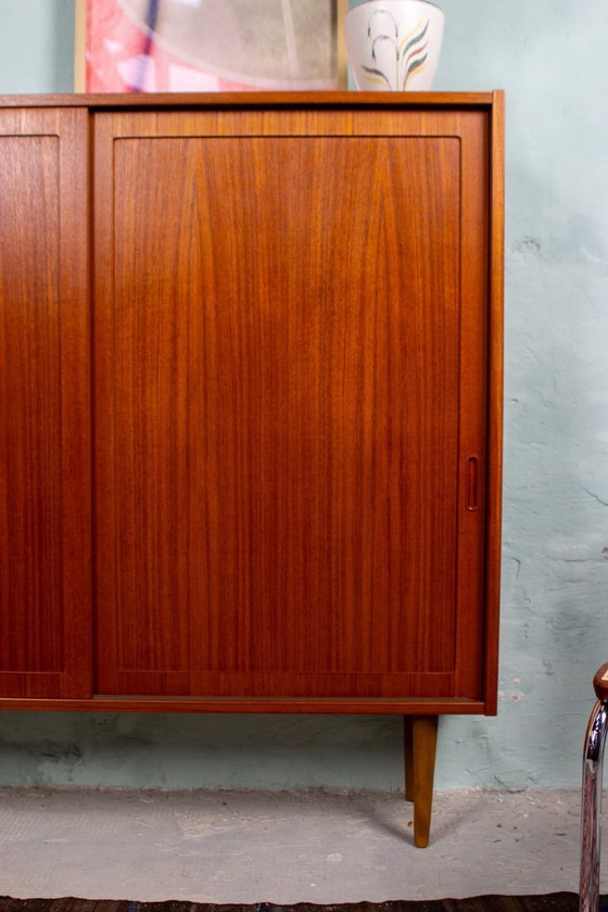 Image 1 of Vintage teak highboard sideboard chest of drawers cabinet Danish Hundevad