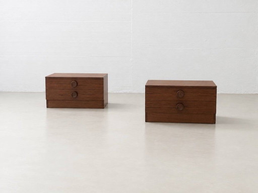 2 Mid-Century Nachtkastjes, jaren 70