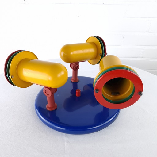 Plafonnier vintage Memphis Milano années 80 bleu/rouge/jaune