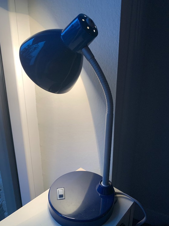 Image 1 of Vintage MASSIVE jaren '80 - Two Tone Blue - Desk/Bureau lamp