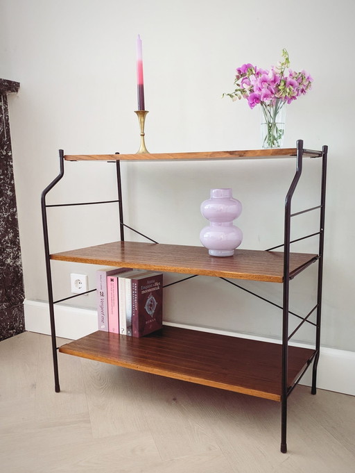 Vintage freestanding book rack, wall rack by WHB