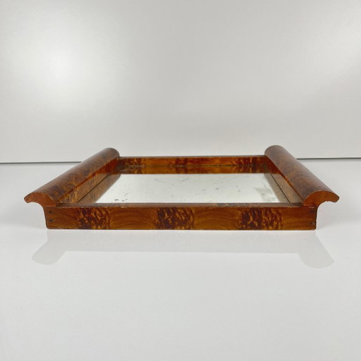 Small burr veneer tray, 20th century