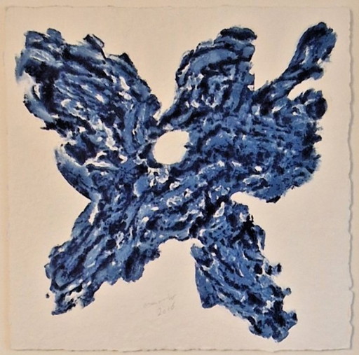 Armando (1929) Litografía a color "Flor III Azul" Ges Ged Gen