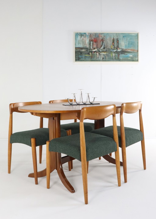 4x sedie da pranzo danesi 'Bjerremose' vintage 