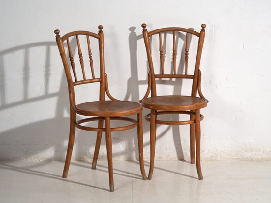 Antikes Set von 4 Bugholzstühlen aus gebogenem Holz – Mitteleuropa, um 1900 – Thonet, Esszimmerstühle, Metal (photo 18 of 40)