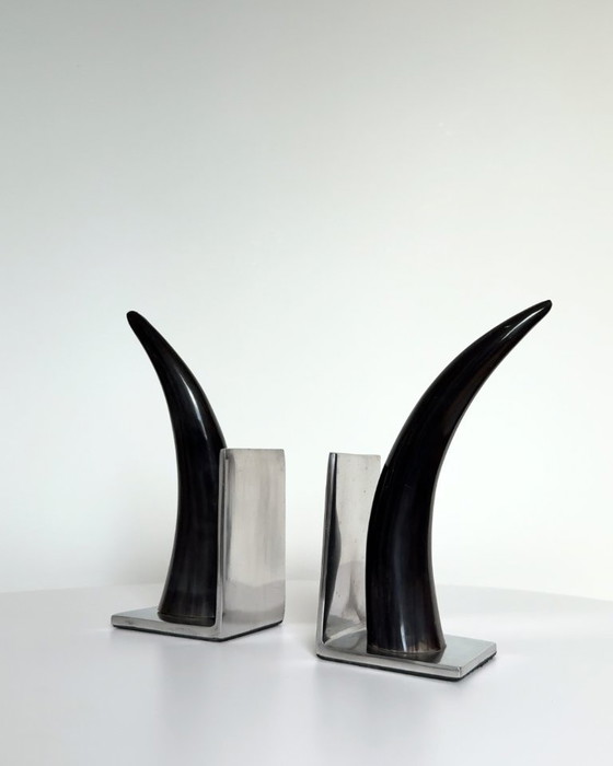 Image 1 of Serre-livres en corne de vache naturelle