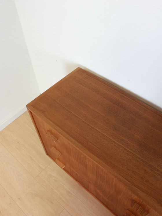Image 1 of Vintage Teak Dubbele Ladekast Dressoir