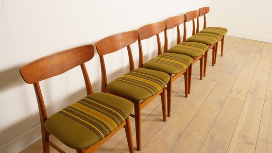 Image 1 of Ensemble de 6 chaises de salle à manger vintage en teck