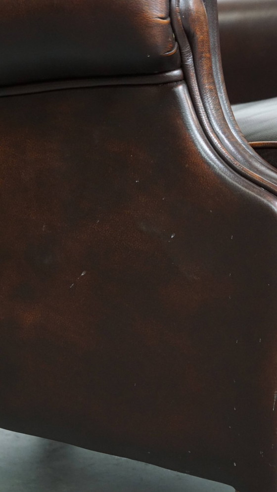 Image 1 of 2x Rundleren Oorfauteuil in Engelse Stijl