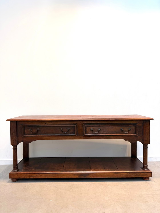 Console/Serveuse ancienne en chêne avec tiroirs – Tables d'appoint (photo 2 of 8)
