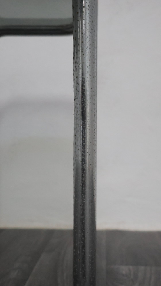 Image 1 of Ezio Didone Verchromtes Stahlrohr Couchtisch Rauchkristall 70er Jahre Design