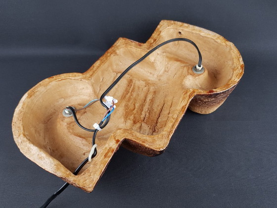 Image 1 of Vintage Brutalist Chamotte Clay Wall Lamp - Mid-Century Modern Ceramics (1960s/1970s) 2 lamps