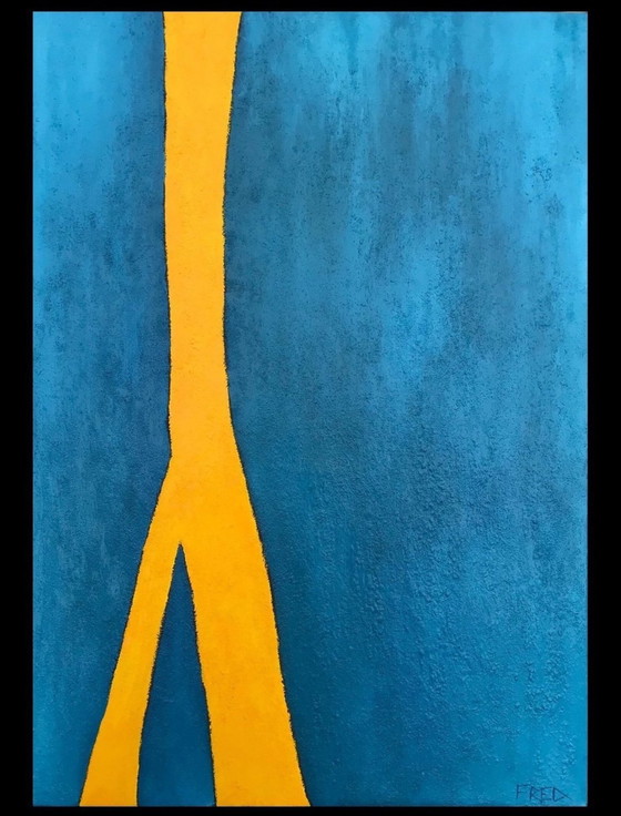 Image 1 of Olieverf op spieraam, Formaat 92x65cm