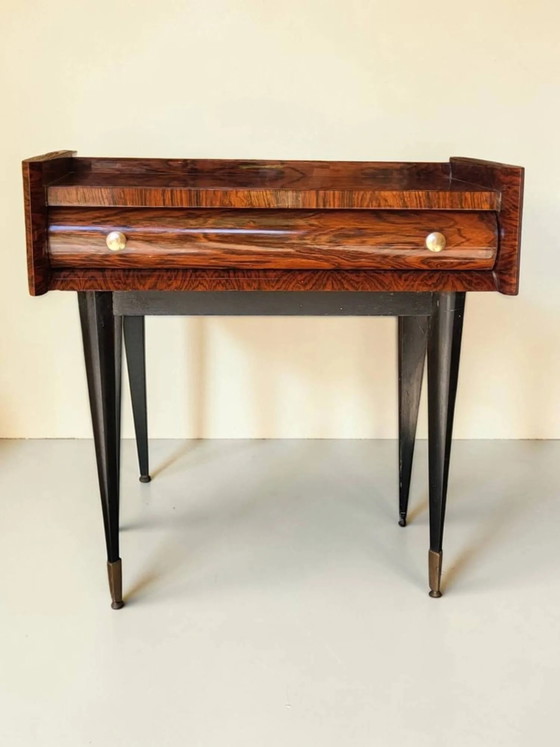 Comodino in palissandro anni '60 – Comodini, Wood, Brass, Art Deco (photo 14 of 14)