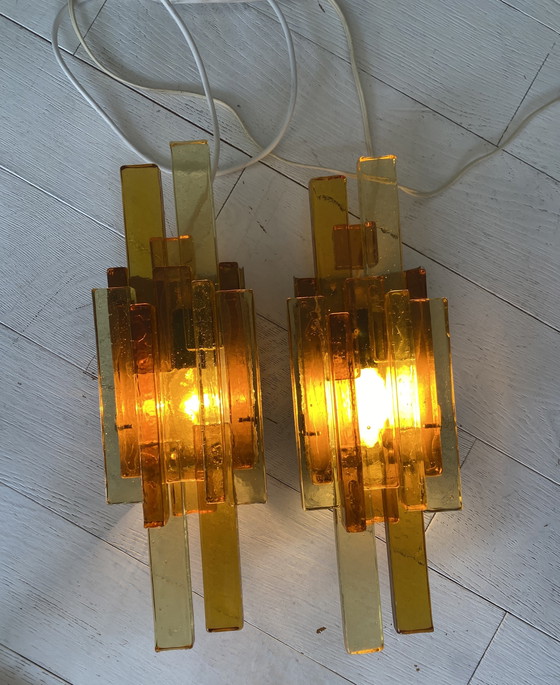 Image 1 of Coppia di applique in vetro