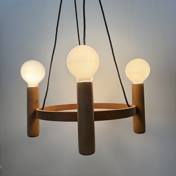 Image 1 of Vintage Domus Danish design hanging lamp chandelier , 1970s