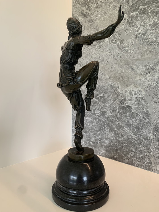 Image 1 of Statua in bronzo Art Déco di una ballerina di Pierre Lauel