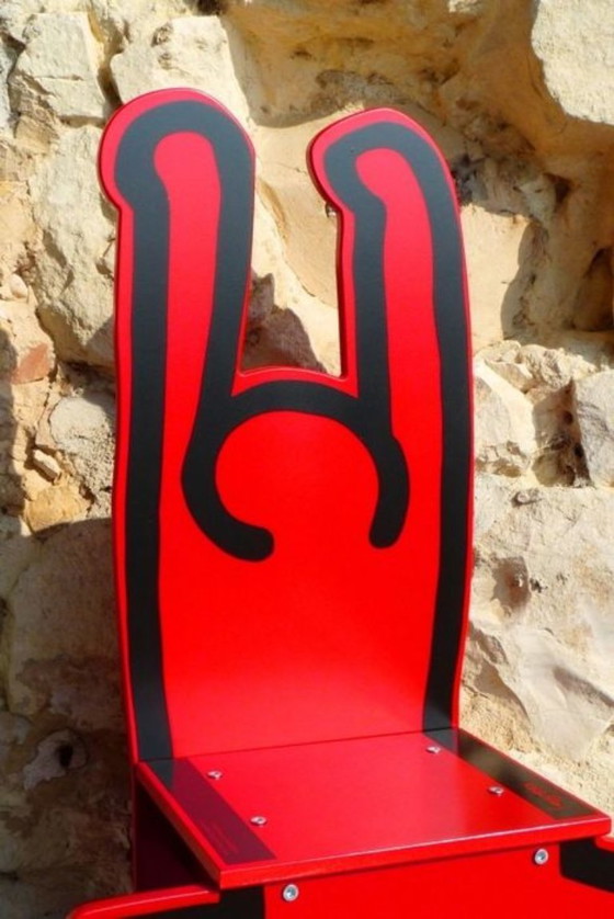 Keith Haring Kinderstuhl rot, Vilac, Dekorative Objekte, Holz (Foto 8 von 20)