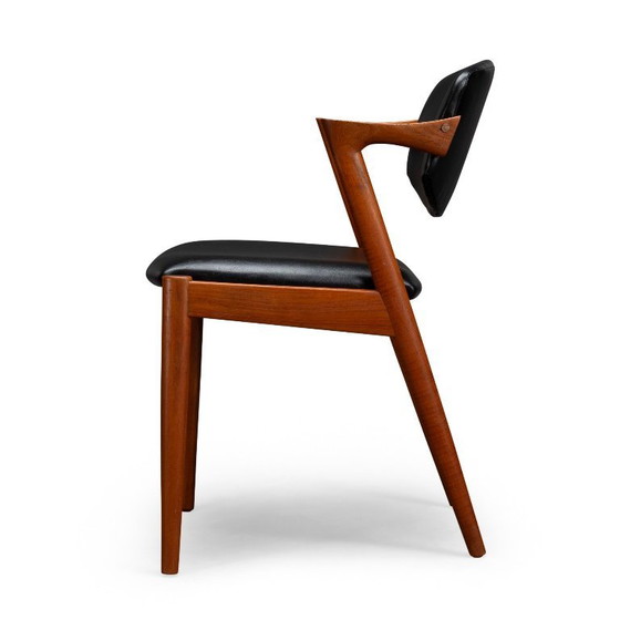 Image 1 of Silla Z de teca retapizada de Kai Kristiansen, juego de 4, década de 1960