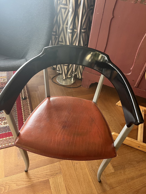 4 Italian designstoelen iniziano jaren 80